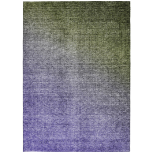 8' X 10' Olive Green And Purple Ombre Washable Indoor Outdoor Area Rug