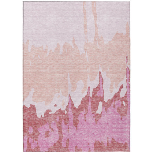 10' X 14' Blush And Pink Abstract Washable Indoor Outdoor Area Rug