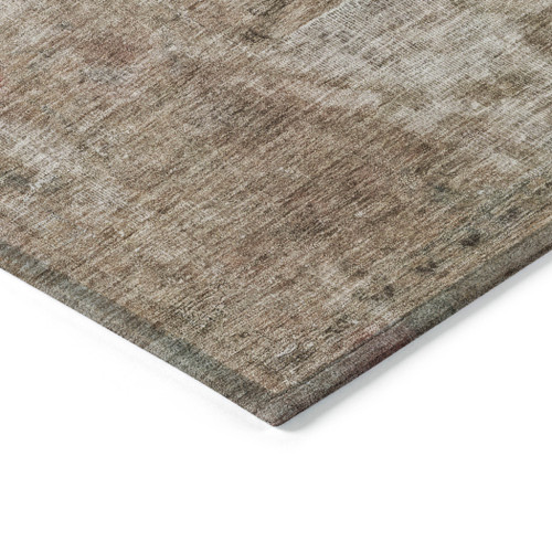 10' X 14' Beige And Taupe Abstract Washable Indoor Outdoor Area Rug