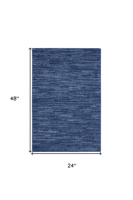 4' Runner Navy Blue Indoor Outdoor Runner Rug