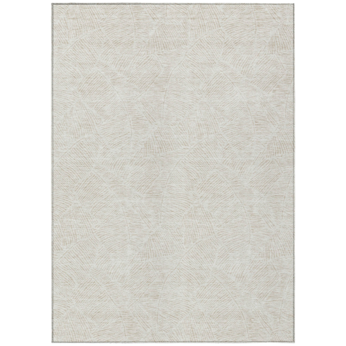 10' X 14' Ivory And Beige Floral Washable Indoor Outdoor Area Rug