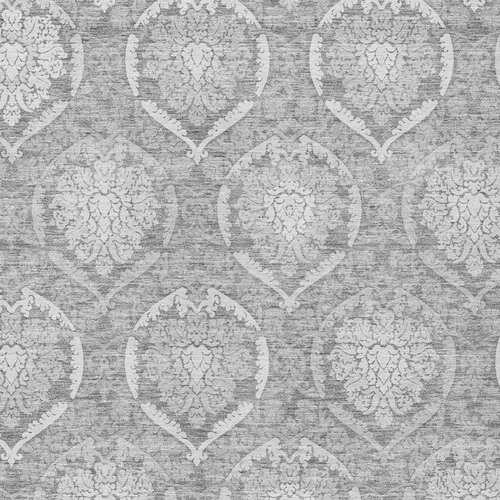 8' X 10' Gray And Silver Medallion Washable Indoor Outdoor Area Rug