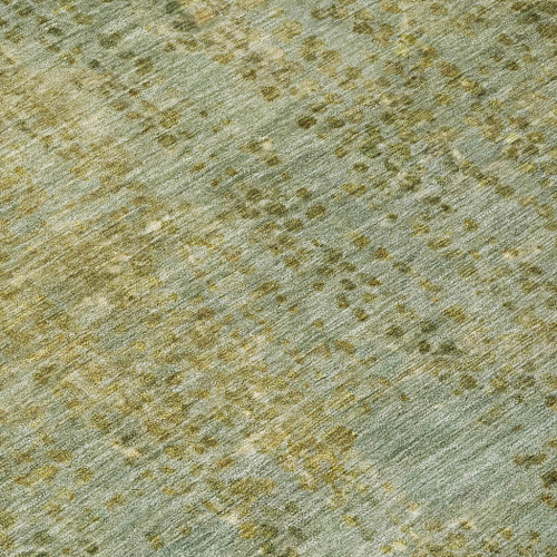10' X 14' Green And Ivory Abstract Washable Indoor Outdoor Area Rug - Green, Ivory