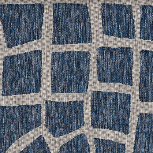 Homeroots Home Decor Abstract Indoor Outdoor Area Rug, Blue Grey, Machine Woven, UV Treated, 8'x11'