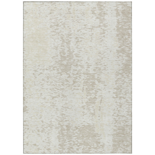 8' X 10' Ivory And Beige Abstract Washable Indoor Outdoor Area Rug