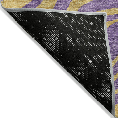 9' X 12' Purple And Copper Animal Print Washable Indoor Outdoor Area Rug