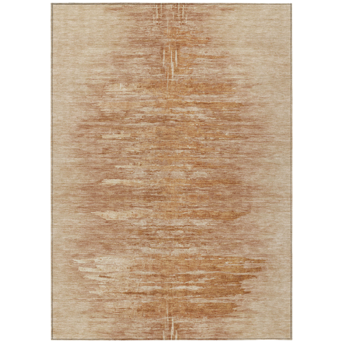 10' X 14' Salmon And Copper Abstract Washable Indoor Outdoor Area Rug