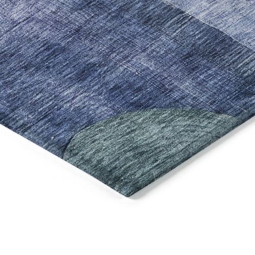 8' X 10' Blue Green And Copper Geometric Washable Indoor Outdoor Area Rug