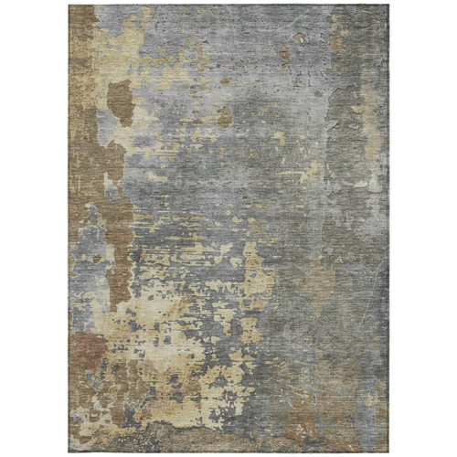 10' X 14' Taupe Gray And Beige Abstract Washable Indoor Outdoor Area Rug