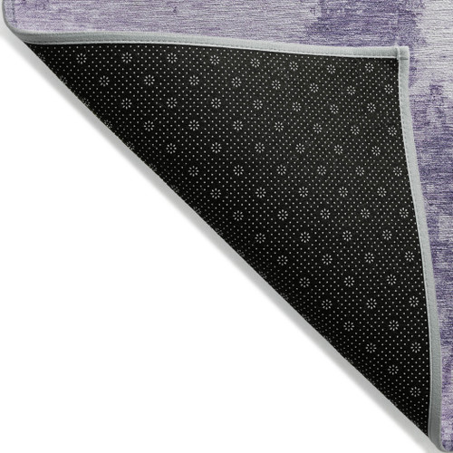 10' X 14' Plum And Purple Abstract Washable Indoor Outdoor Area Rug
