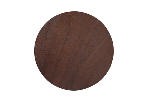 22" Brown Wood Round Pedestal End Table