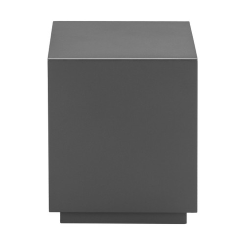 17" Charcoal Aluminum Square End Table With Shelf
