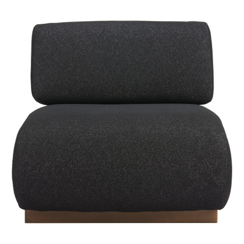 34" Black And Bronze Fabric And Upholstered Side Chair