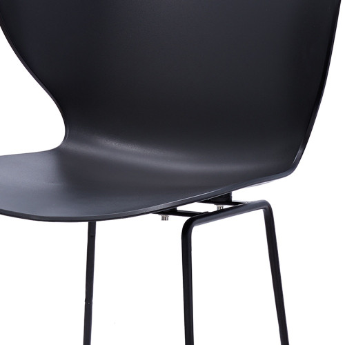 Set of Two 30" Black Heavy Duty Plastic and Metal Low Back Bar Height Bar Chairs