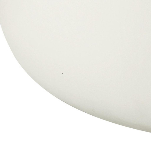 31" White Cement Round Drum Coffee Table