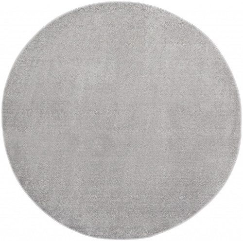 Homeroots Home Decor 6 x 6 Inches Silver Grey Round Non-Skid Indoor/Outdoor Area Rug