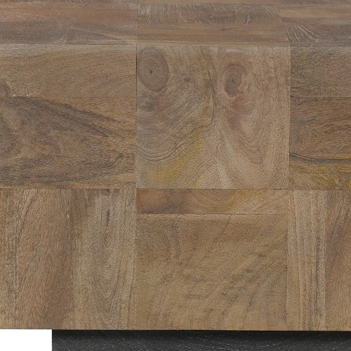 22" Black And Brown Solid Wood Square End Table