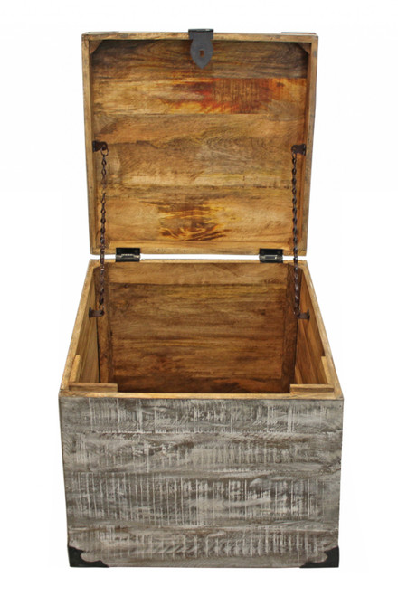 20" Gray Solid Wood Square End Table