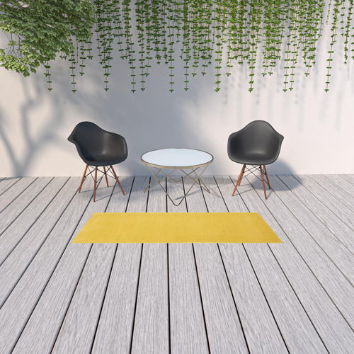 8' Yellow Indoor Outdoor Runner Rug