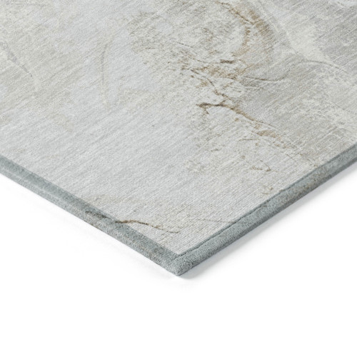 10' X 14' Ivory And Beige Abstract Washable Indoor Outdoor Area Rug