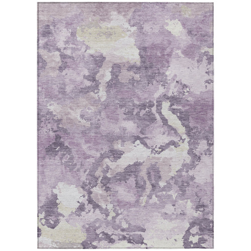 10' X 14' Lavender And Lilac Abstract Washable Indoor Outdoor Area Rug