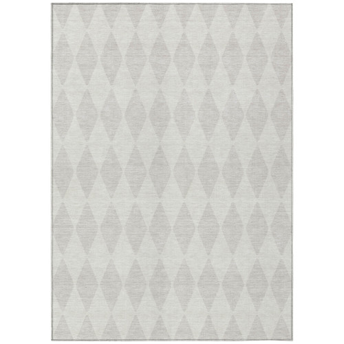 10' X 14' Ivory And Beige Geometric Washable Indoor Outdoor Area Rug