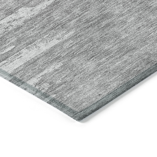 10' X 14' Silver Gray And Ivory Abstract Washable Indoor Outdoor Area Rug