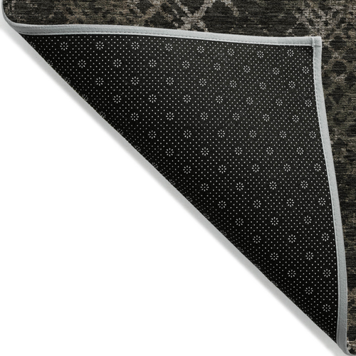 8' X 10' Brown And Chocolate Geometric Washable Indoor Outdoor Area Rug