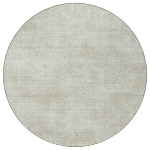 8' Beige Round Washable Indoor Outdoor Area Rug
