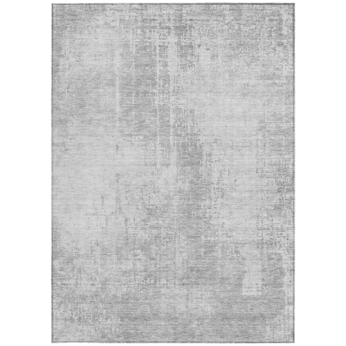 9' X 12' Silver And Gray Abstract Washable Indoor Outdoor Area Rug