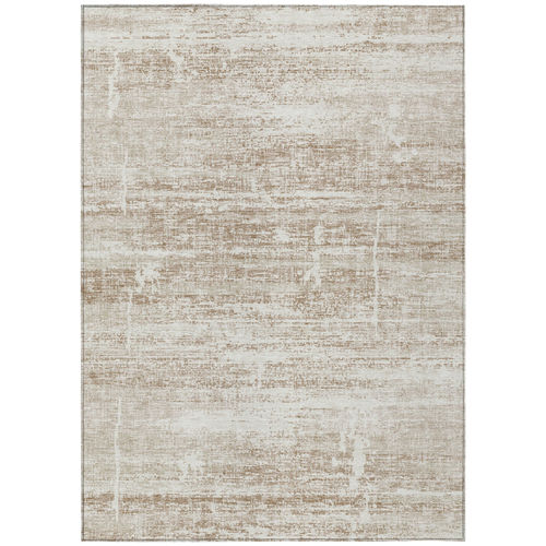 9' X 12' Beige Taupe And Ivory Abstract Washable Indoor Outdoor Area Rug