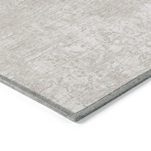 8' X 10' Ivory Abstract Washable Non Skid Indoor Outdoor Area Rug