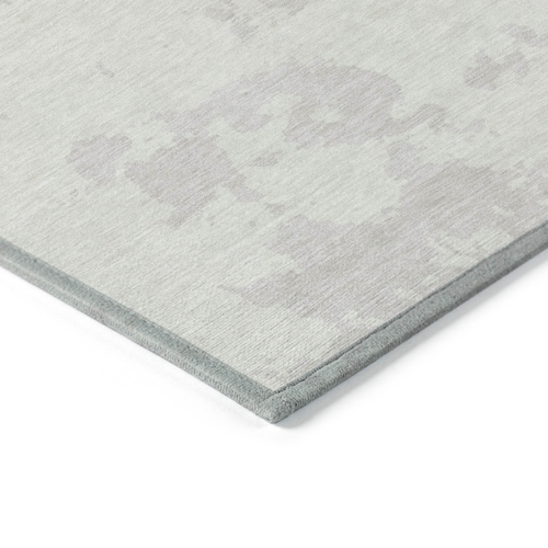 8' X 10' Ivory And Gray Abstract Washable Indoor Outdoor Area Rug