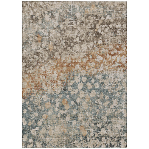 9' X 12' Beige And Copper Abstract Washable Indoor Outdoor Area Rug - Beige, Copper