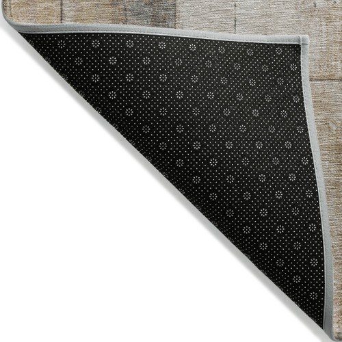 10' X 14' Copper And Gray Geometric Washable Indoor Outdoor Area Rug