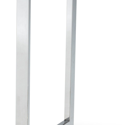 59" White and Silver Wood and Metal Pedestal Base Square Dining Table