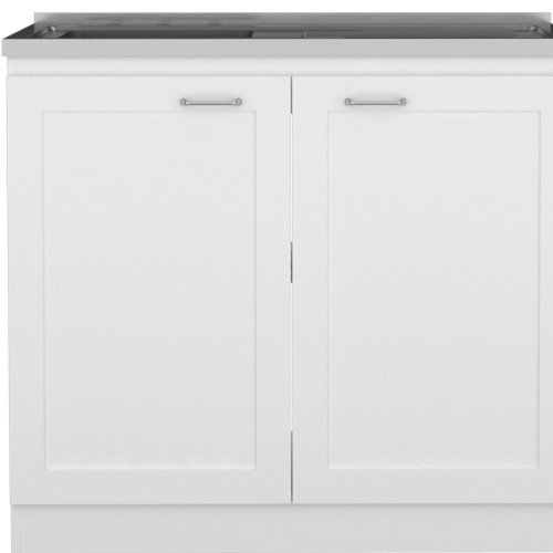 42" Black and White Wood Accent Cabinet Set With Four Doors