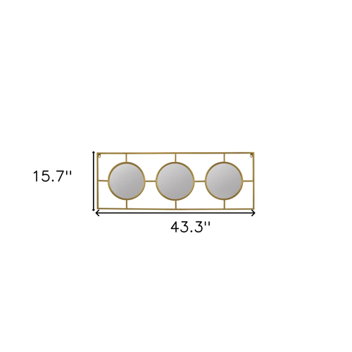 16" Gold Iron Framed Accent Mirror