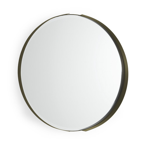24" Gold Metal Round Framed Accent Mirror