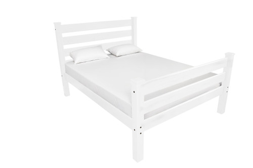 White Solid Wood Queen Bed Frame Decor