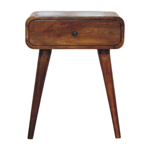 22" Chestnut Solid Wood One Drawer Nightstand