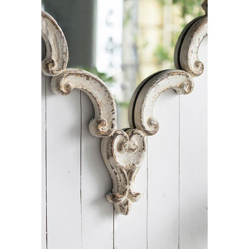 30" White Diamond Solid Wood Framed Accent Mirror