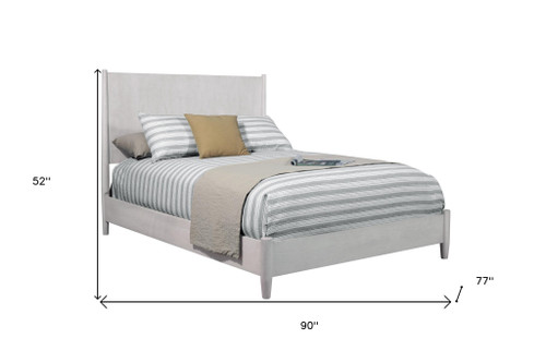 Gray Solid Wood California King Bed Frame