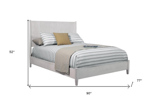 Gray Solid Wood California King Bed Frame