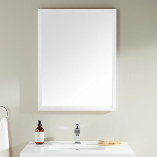 42" White Framed Bathroom Vanity Mirror Glass