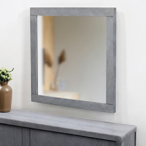 35" Gray Wood Framed Accent Mirror
