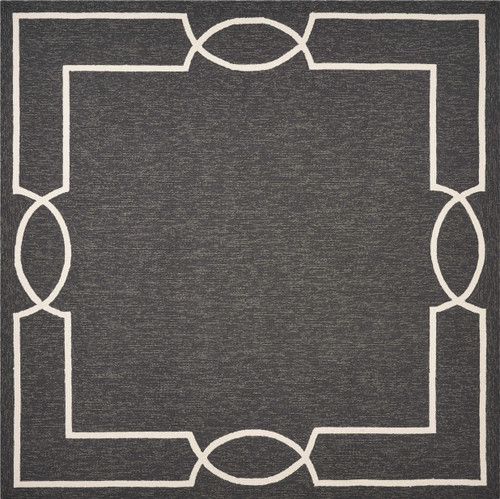 Homeroots Home Decor 5'x7' Grey Hand Hooked UV Treated Distressed Traditional Floral Indoor Outdoor Area Rug, Grey, 5x7 Feet