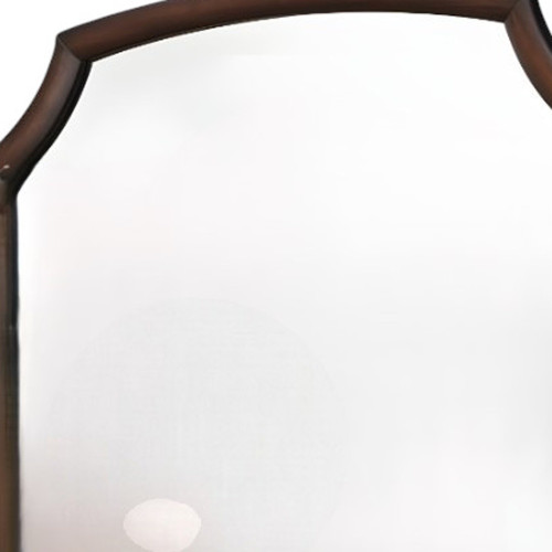 37" Espresso Abstract Wood Framed Mounted Dresser Mirror