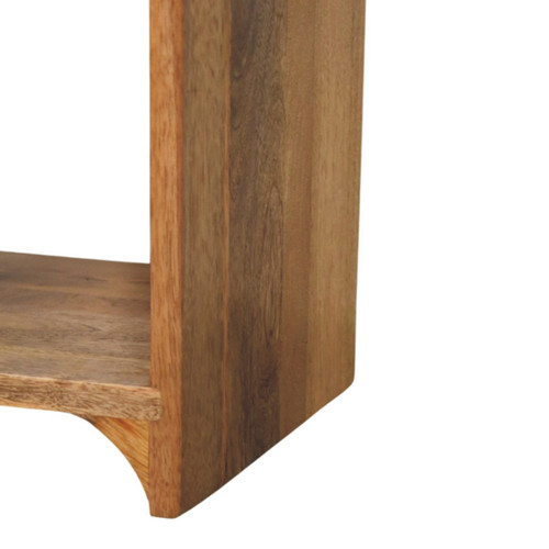 16" Oak Solid Wood One Drawer Scallop Edge Nightstand
