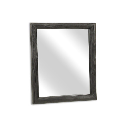 20" Black Solid Wood Accent Mirror